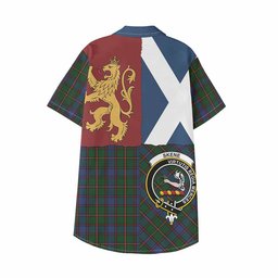 ScotsTee Shop Scottish Skene Crest Tartan Kid Hawaiian Shirt Lion Rampant Saltire Style