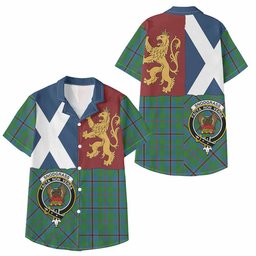 ScotsTee Shop Scottish Snodgrass Crest Tartan Kid Hawaiian Shirt Lion Rampant Saltire Style
