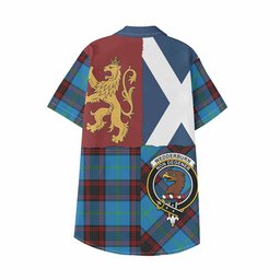 ScotsTee Shop Scottish Wedderburn Crest Tartan Kid Hawaiian Shirt Lion Rampant Saltire Style