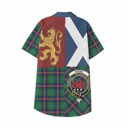 ScotsTee Shop Scottish Young Crest Tartan Kid Hawaiian Shirt Lion Rampant Saltire Style