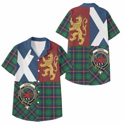 ScotsTee Shop Scottish Young Crest Tartan Kid Hawaiian Shirt Lion Rampant Saltire Style