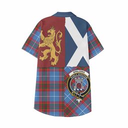 ScotsTee Shop Scottish Spalding Crest Tartan Kid Hawaiian Shirt Lion Rampant Saltire Style
