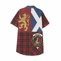 ScotsTee Shop Scottish Wallace Crest Tartan Kid Hawaiian Shirt Lion Rampant Saltire Style