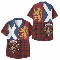 ScotsTee Shop Scottish Wallace Crest Tartan Kid Hawaiian Shirt Lion Rampant Saltire Style