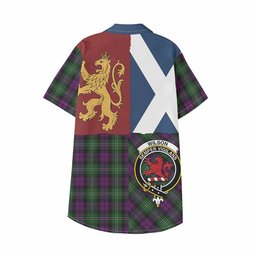 ScotsTee Shop Scottish Wilson Crest Tartan Kid Hawaiian Shirt Lion Rampant Saltire Style