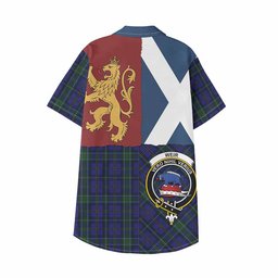 ScotsTee Shop Scottish Weir Crest Tartan Kid Hawaiian Shirt Lion Rampant Saltire Style