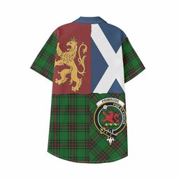 ScotsTee Shop Scottish Primrose Crest Tartan Kid Hawaiian Shirt Lion Rampant Saltire Style