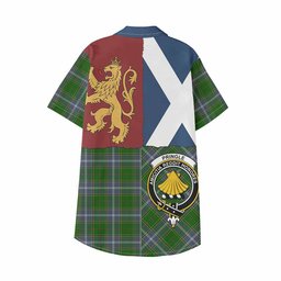ScotsTee Shop Scottish Pringle Crest Tartan Kid Hawaiian Shirt Lion Rampant Saltire Style