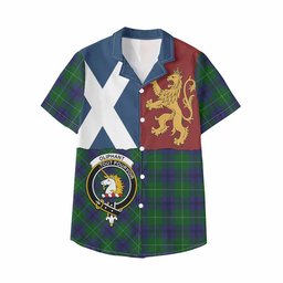 ScotsTee Shop Scottish Oliphant Crest Tartan Kid Hawaiian Shirt Lion Rampant Saltire Style