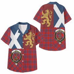 ScotsTee Shop Scottish Rait Crest Tartan Kid Hawaiian Shirt Lion Rampant Saltire Style