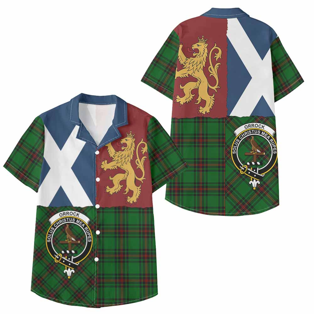 ScotsTee Shop Scottish Orrock Crest Tartan Kid Hawaiian Shirt Lion Rampant Saltire Style