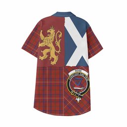 ScotsTee Shop Scottish Rose Crest Tartan Kid Hawaiian Shirt Lion Rampant Saltire Style