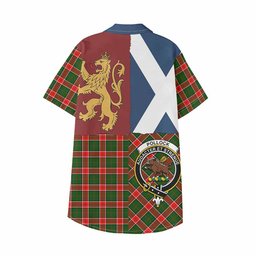 ScotsTee Shop Scottish Pollock Crest Tartan Kid Hawaiian Shirt Lion Rampant Saltire Style