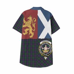 ScotsTee Shop Scottish Urquhart Crest Tartan Kid Hawaiian Shirt Lion Rampant Saltire Style