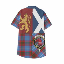 ScotsTee Shop Scottish Pentland Crest Tartan Kid Hawaiian Shirt Lion Rampant Saltire Style