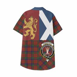 ScotsTee Shop Scottish Robertson Crest Tartan Kid Hawaiian Shirt Lion Rampant Saltire Style