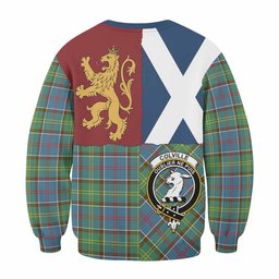 ScotsTee Shop Colville Crest Tartan Sweatshirt with Lion Rampant Saltire Style