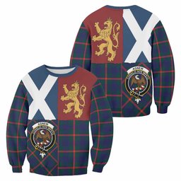 ScotsTee Shop Agnew Crest Tartan Sweatshirt with Lion Rampant Saltire Style
