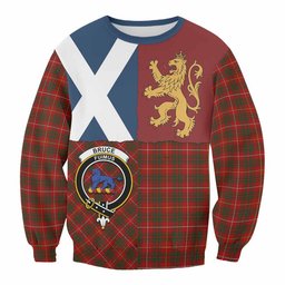 ScotsTee Shop Bruce Crest Tartan Sweatshirt with Lion Rampant Saltire Style