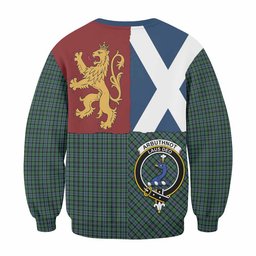 ScotsTee Shop Arbuthnot Crest Tartan Sweatshirt with Lion Rampant Saltire Style