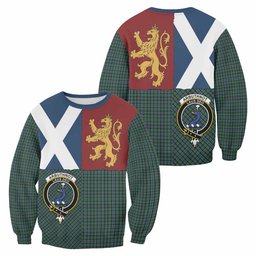 ScotsTee Shop Arbuthnot Crest Tartan Sweatshirt with Lion Rampant Saltire Style