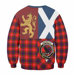 ScotsTee Shop Abernethy Crest Tartan Sweatshirt with Lion Rampant Saltire Style