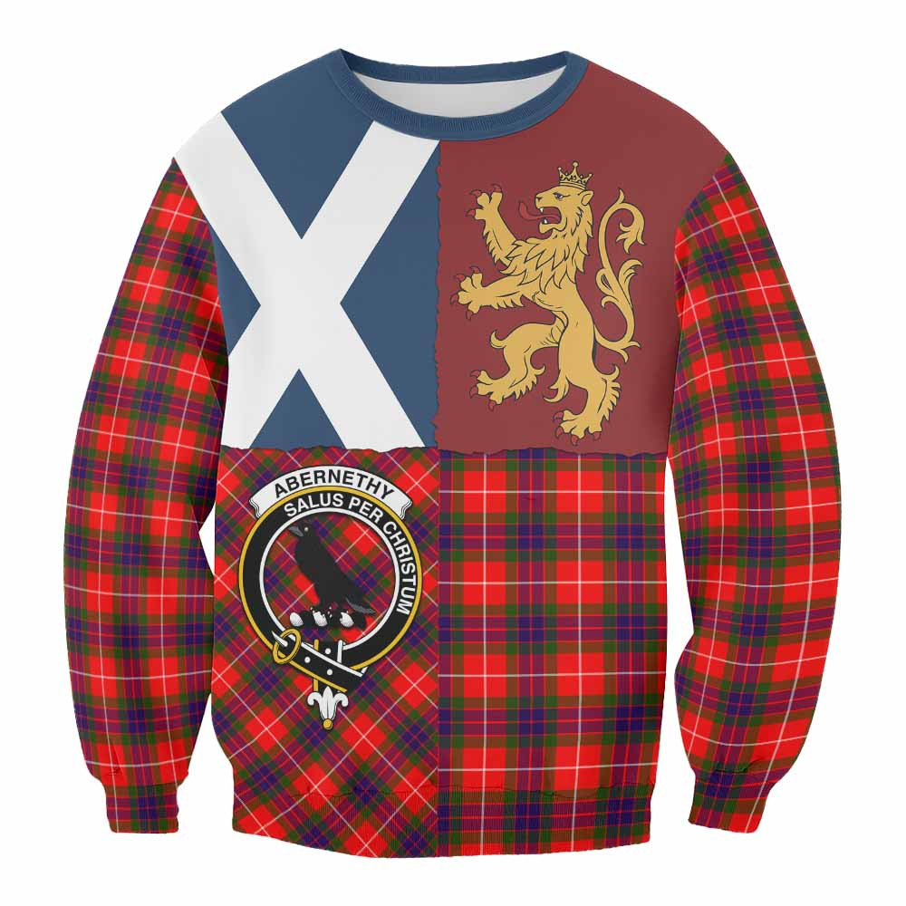 ScotsTee Shop Abernethy Crest Tartan Sweatshirt with Lion Rampant Saltire Style