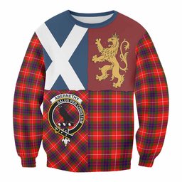 ScotsTee Shop Abernethy Crest Tartan Sweatshirt with Lion Rampant Saltire Style