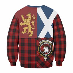 ScotsTee Shop Cunningham Crest Tartan Sweatshirt with Lion Rampant Saltire Style