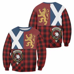 ScotsTee Shop Cunningham Crest Tartan Sweatshirt with Lion Rampant Saltire Style