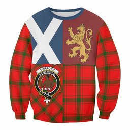 ScotsTee Shop Darroch Crest Tartan Sweatshirt with Lion Rampant Saltire Style