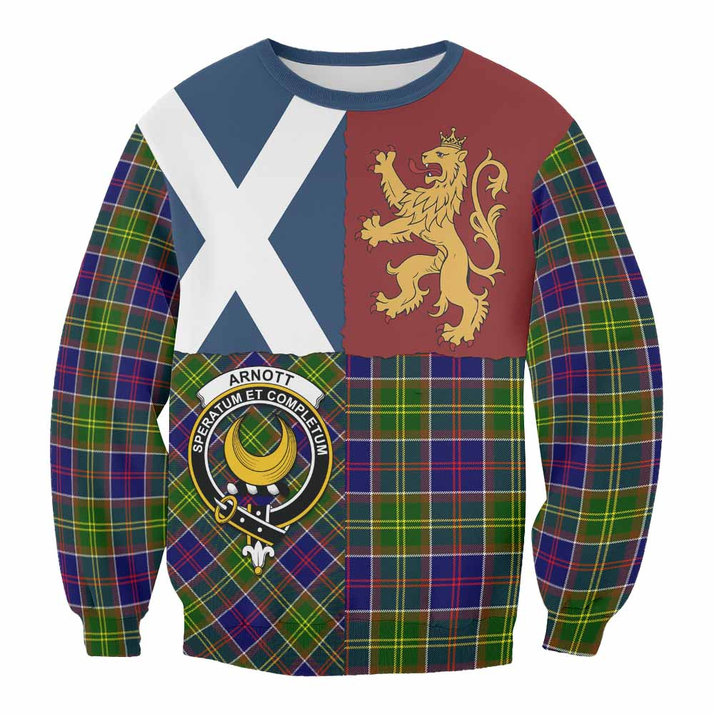 ScotsTee Shop Arnott Crest Tartan Sweatshirt with Lion Rampant Saltire Style