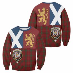 ScotsTee Shop Carruthers Crest Tartan Sweatshirt with Lion Rampant Saltire Style