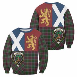 ScotsTee Shop Crosbie Crest Tartan Sweatshirt with Lion Rampant Saltire Style