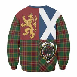 ScotsTee Shop Baxter Crest Tartan Sweatshirt with Lion Rampant Saltire Style