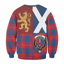 ScotsTee Shop Blane Crest Tartan Sweatshirt with Lion Rampant Saltire Style