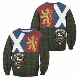 ScotsTee Shop Cochrane Crest Tartan Sweatshirt with Lion Rampant Saltire Style
