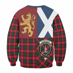 ScotsTee Shop Charteris Crest Tartan Sweatshirt with Lion Rampant Saltire Style