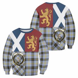 ScotsTee Shop Bell Crest Tartan Sweatshirt with Lion Rampant Saltire Style