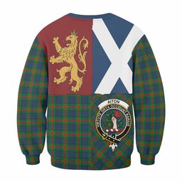 ScotsTee Shop Aiton Crest Tartan Sweatshirt with Lion Rampant Saltire Style
