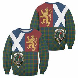 ScotsTee Shop Aiton Crest Tartan Sweatshirt with Lion Rampant Saltire Style