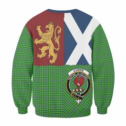 ScotsTee Shop Currie Crest Tartan Sweatshirt with Lion Rampant Saltire Style