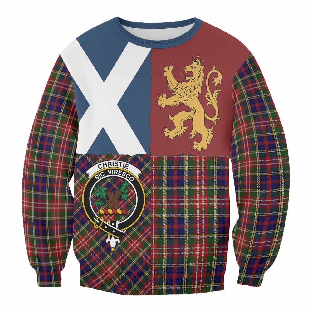 ScotsTee Shop Christie Crest Tartan Sweatshirt with Lion Rampant Saltire Style