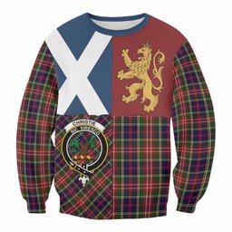 ScotsTee Shop Christie Crest Tartan Sweatshirt with Lion Rampant Saltire Style