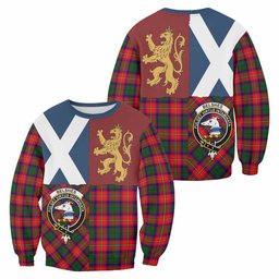 ScotsTee Shop Belshes (Belsches) Crest Tartan Sweatshirt with Lion Rampant Saltire Style