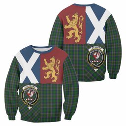 ScotsTee Shop Cockburn Crest Tartan Sweatshirt with Lion Rampant Saltire Style