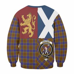 ScotsTee Shop Balfour Crest Tartan Sweatshirt with Lion Rampant Saltire Style