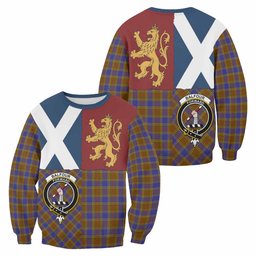 ScotsTee Shop Balfour Crest Tartan Sweatshirt with Lion Rampant Saltire Style