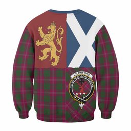 ScotsTee Shop Crawford Crest Tartan Sweatshirt with Lion Rampant Saltire Style
