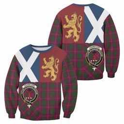 ScotsTee Shop Crawford Crest Tartan Sweatshirt with Lion Rampant Saltire Style
